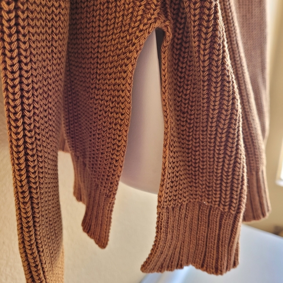 Do+BE Women's Lace Up Open Shoulder Cable Knit Sweater Raw Sieena Size M - Picture 8 of 12